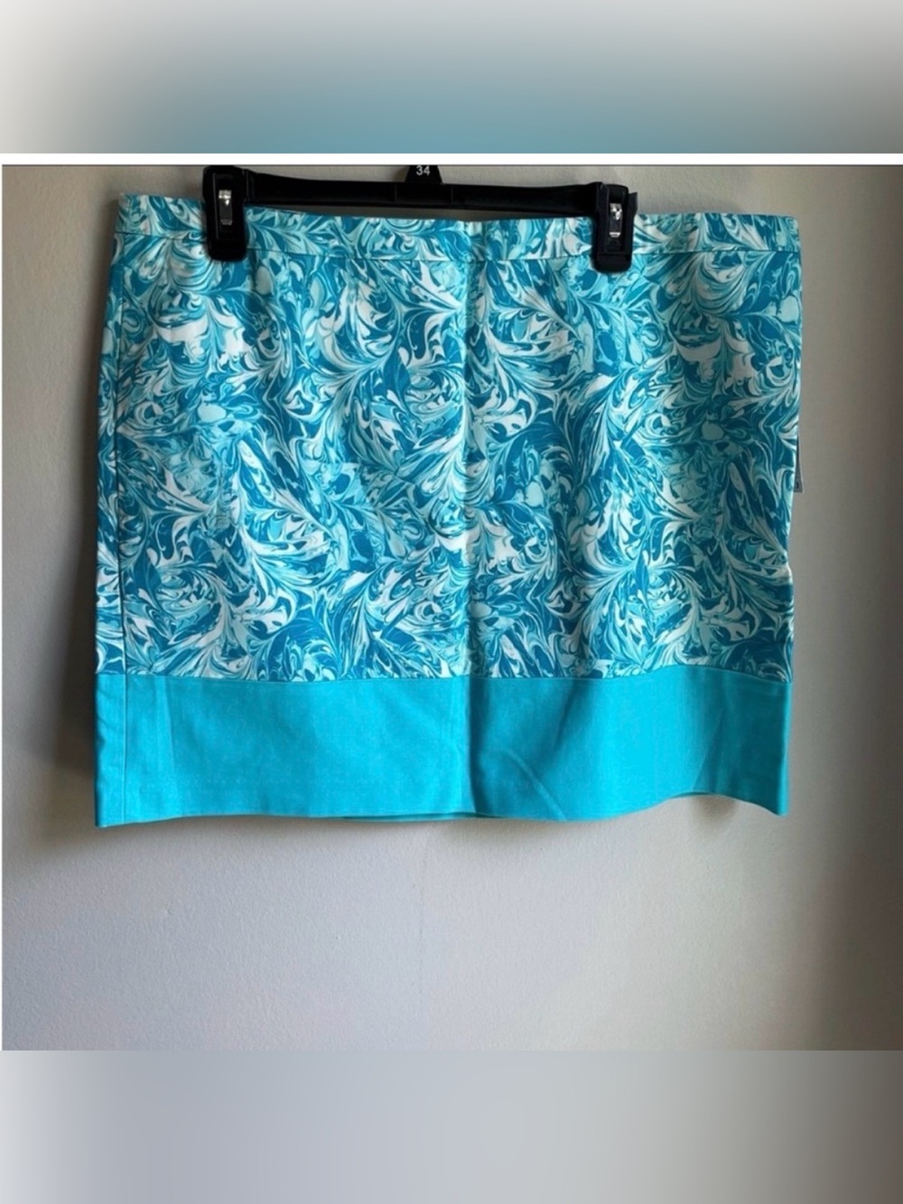 NWT Michael Kors Skirt Teal Swirl Size 16